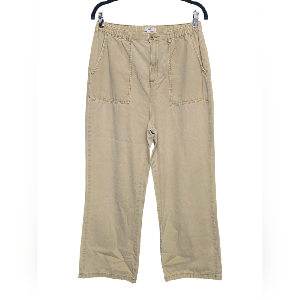 BP. Wide-Leg Elastic Waist Khaki Pants Sz M